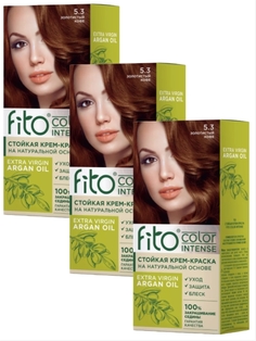 Крем-краска Fito Косметик Стойкая для волос Intense 5.3 Золотистый кофе 3 шт по 115 мл