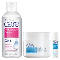 Набор для лица Avon Care Крем 100 мл Тоник 150 мл Бальзам для губ 4.5 г