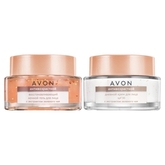 Набор для лица Avon True антивозрастной ночной гель дневной крем 50 мл