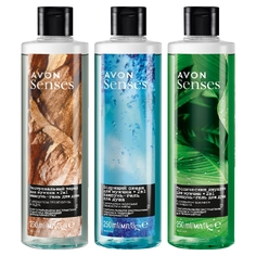 Шампунь-гель Avon Senses Экстремальный заряд Бодрящий океан Тропические джунгли
