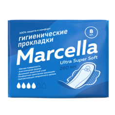 Ультратонкие женские гигиенические прокладки Marcella More Choice дневные Super, 8 шт