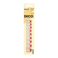 Набор DECO. накладные ногти с клеевыми стикерами fantasy red and white 24 шт