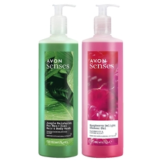 Гели для душа Avon Senses Малиновое удовольствие Тропические джунгли 720 мл 2 шт