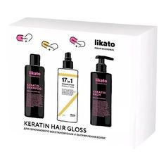 Косметический набор для волос LIKATO Professional Keratin Hair Gloss Set 3 предмета