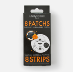 Полоски для лица и носа INNOVATOUCH Cosmetic с древесным углем, очищающие 8 шт.