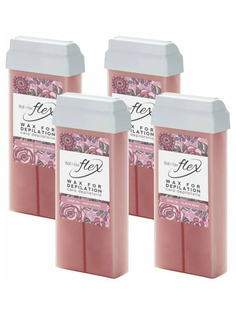 Воск в картридже Кремовая роза ITALWAX FLEX Rose oil, 100 мл (комплект из 4 штук)
