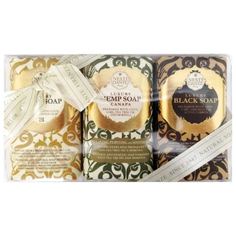Набор мыла Nesti Dante Luxury Hemp Luxury Black Luxury Gold 3х250г