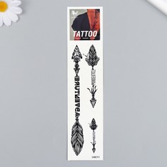 Татуировка на тело черная "Стрелы с перьями" 20,8х4,7 см No Brand