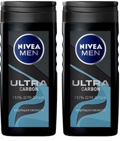Гель для душа Nivea ULTRA CARBON 2 шт 250 м