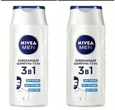 Шампунь-гель Nivea 3в1 Освежающий для волос бороды и тела 250 мл 2 шт