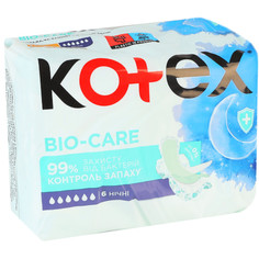 Прокладки гигиенические Kotex Bio-Care Ночные 6 шт