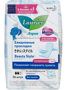 Гигиенические прокладки Merries Laurier Beauty Style на каждый день без запаха 36 шт