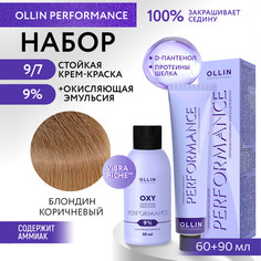 Набор для окрашивания волос OLLIN Performance краска 9.7 оксид 9% 60 мл 90 мл