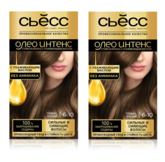 Крем-краска Syoss cтойкая без аммиака Oleo Intense 6-10 Тёмно-русый 115мл 2 шт