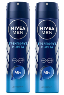 Дезодорант Nivea мужской Грейпфрут и мята, 150 мл х 2 шт