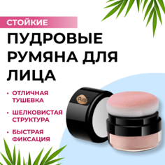 Румяна для лица QIAOYAN рассыпчатые пудровые минеральные со спонжем тон 04 5 г