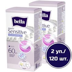 Прокладки женские ежедневные Bella Panty sensitive elegance ультратонкие, 60 шт х 2 уп