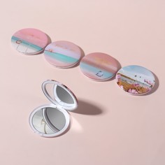 Зеркало складное Пляж, d 7,5 см, с увеличением, рисунок МИКС No Brand