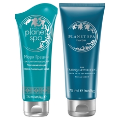Набор для лица Avon planet spa разглаживающая маска-пленка скраб 75 мл