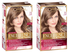 Краска для волос LOreal Paris Excellence тон 7.1 Русый пепельный 270мл 2 шт
