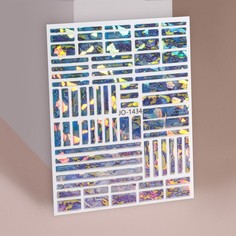 Наклейки для ногтей «Битое стекло», фольгированные, цвет голубой/графит/фиолетовый/золотис Queen Fair