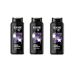 Гель для душа EXXE Men Vibe 2в1 Заряд свежести 400 мл3 шт