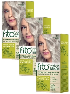 Стойкая крем краска для волос Fito Косметик Intense 9.1 пепельный блонд 3 шт по 115 мл