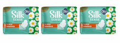 Прокладки Ola! Silk Sense Classic Wings Singles Super, солнечная ромашка, 8 шт х 3 уп