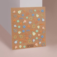 Наклейки для ногтей «Cute flowers», объемные, разноцветные Queen Fair