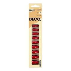 Накладные ногти с клеевыми стикерами Deco cartoon red 24 шт