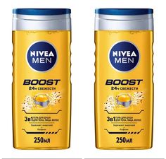 Гель для душа Nivea MEN BOOST 3в1 с кофеином 250 мл 2шт