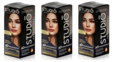 Краска для волос Studio Professional Essem Hair 1.0 Чёрный 115 мл 3 шт