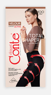 Колготки жен. CE VELOUR ACTIVE 100, р.3, anthracite Conte