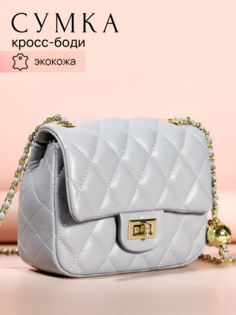 Сумка кросс-боди женская М604, серый No Brand