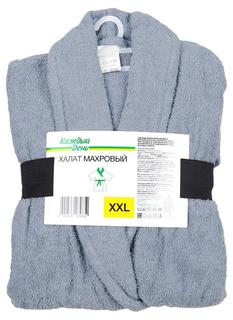 Халат Каждый день махровый серый унисекс, XXL