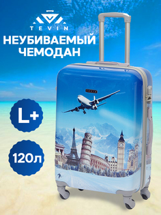 Чемодан TEVIN 0064 самолет в небе р. L+
