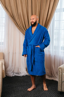 Халат мужской Bio-Textiles IFMIMH синий 48-50 RU