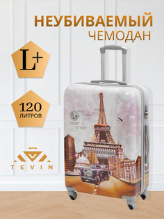 Чемодан унисекс TEVIN Polycarbonate friends story, 76x52x30 см