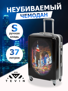 Чемодан унисекс TEVIN Polycarbonate таймсквер, 55x34x20 см