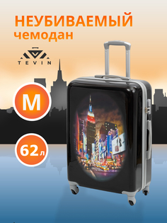 Чемодан унисекс TEVIN Polycarbonate таймсквер, 64x41x24 см
