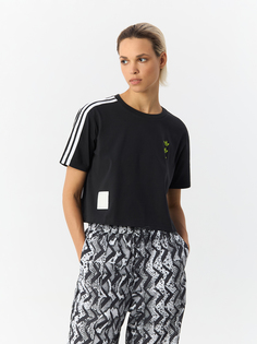 Футболка женская Adidas Originals Trefoil Tee Ss HA4716 черная 42 RU