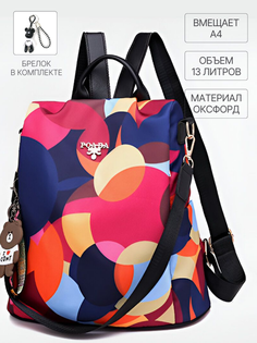Сумка-рюкзак женская NoBrand M1802-04 черная - сфера, 32х32х13 см