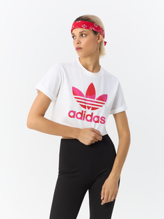 Топ женский Adidas Marimekko Cropped Tee H20482 белый 42 RU