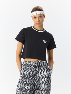 Топ женский Adidas Crop Top Rib Tee H20253 черный 38 EU