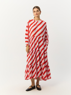 Платье женское Gerry Weber 180016-31412 красное/белое 40 EU