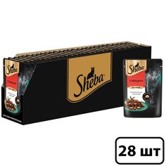 Влажный корм для кошек Sheba Ломтики в соусе с говядиной, 28 шт по 75 г