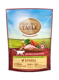 Сухой корм для кошек Natures Table, курица, 0,65кг