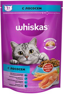 Сухой корм для кошек Whiskas, подушечки с паштетом, с лососем, 0,35г