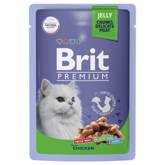 Влажный корм для кошек Brit Premium, курица в желе, 85г Brit*