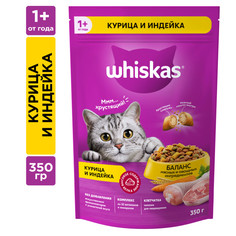 Сухой корм для кошек Whiskas, подушечки с паштетом, ассорти с курицей и индейкой, 0,35г